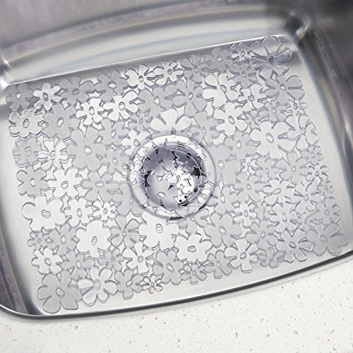 InterDesign Blumz Kitchen Sink Protector Mat Large, Clear New eBay
