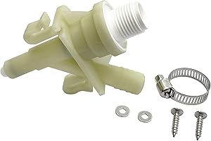 BYENINS New Durable Plastic RV Water Valve Assembly 385311641 Replacement for 300 310 320 series Pedal-flush Toilets and Marine Toilet.