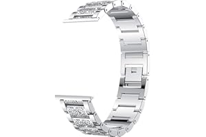 Compatible with Reebok Pulse Smartwatch Bands, Lamshaw Quick Release Women Jewelry Bling Diamond Metal Dressy Strap Adjustabl