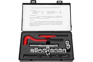 HAPIVIDA Thread Repair Kit, 17Pcs M11 x 1.25 Drill Helicoil Repair Kit 2D Female Thread Repairing Accessory Assortment Kit