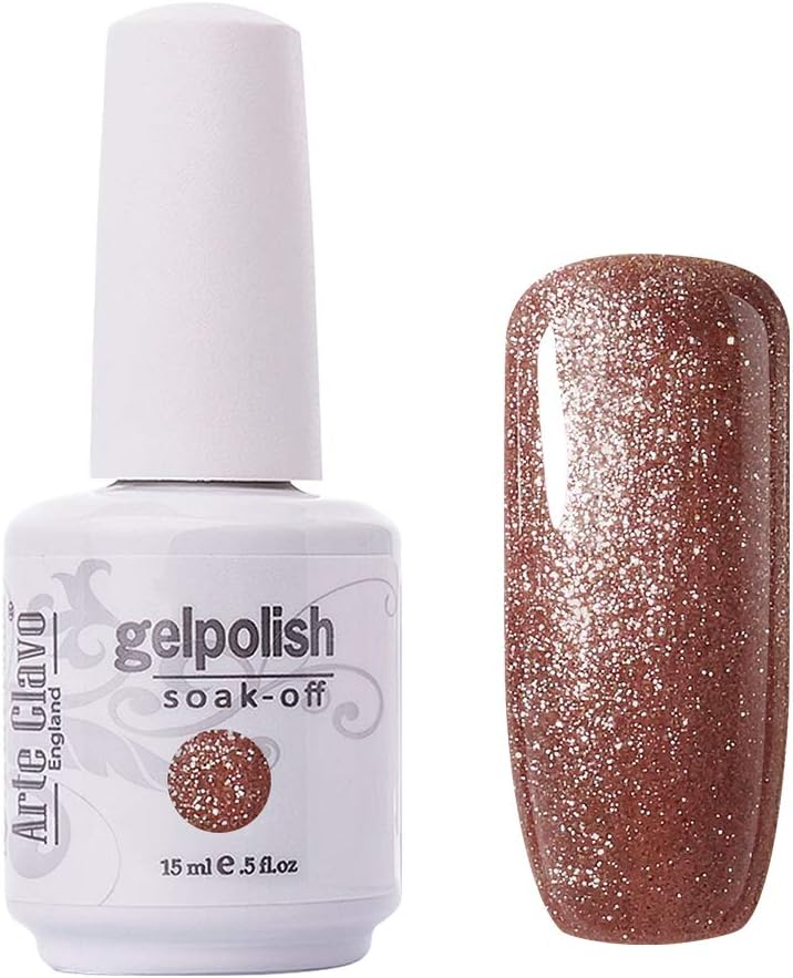 Arte Clavo Golden Brown Nail Gel Polish Harmless Resin Professional Lacquer Soak Off Nail Art UV Lamp & LED 15m