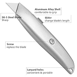 DIYSELF 2Pack Utility Knife Box Cutter Retractable
