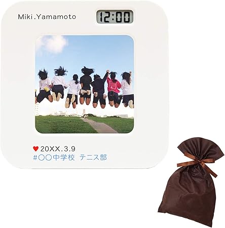 Amazon きざむ 名入れ ましかく フォトフレーム クロック 写真立て 時計 ギフト 贈り物 フォトフレーム 通販