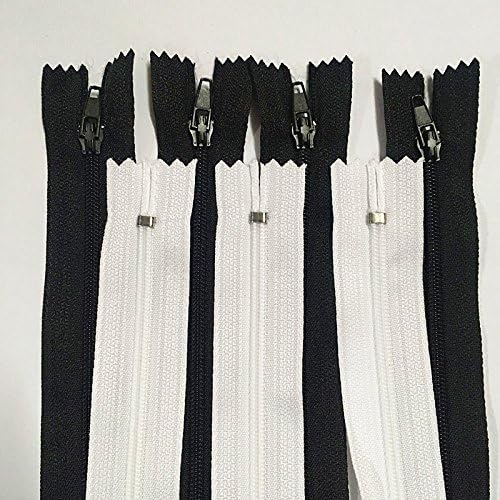 WKXFJJWZC 50pcs Black & White 3# 23.6inch (60CM)Nylon Coil Zippers Tailor Sewer Craft Crafter's &FGDQRS