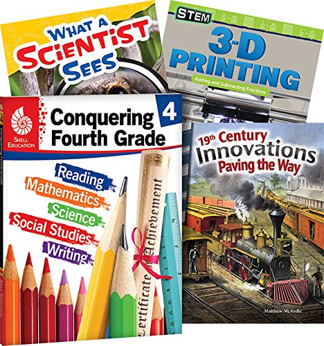 Conquering Fourth Grade, 4-Book Set – Fun Practice Workbook and 3 Reading Books for Kids Ages 8-10 to Prepare for 4th Grade