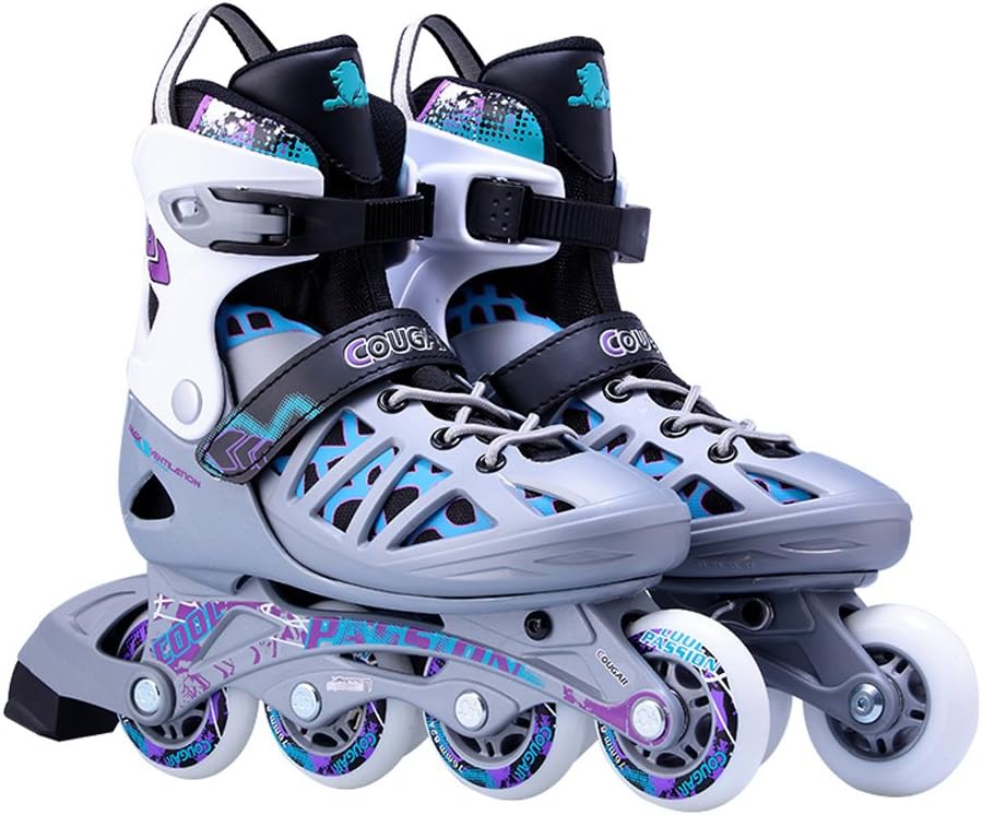 Sunkini 4 Wheels Skate Inline Skates Professional Slalom Adult Roller Skating Shoes Sliding Free Skating Adjustable Washable Ice Skate for Beginners
