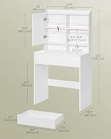 VASAGLE KAILYN Dressing Table Vanity Desk with Mirror 40 x 70 x 135 cm Cloud view 7