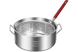 RED MOUNTAIN VALLLEY Red Mountain Valley 10.5QT.Pot With Basket, Handle Basket and Durable Side Handles – Perfect for Cooking or Frying Seafood, French Fries, and Chicken Wings