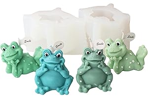 GENERIC Xidmold 2pcs Frog Candle Molds 3D Animal Frog Silicone Mold for Fondant, Soy Wax Candle, Soap, Epoxy Resin, Plaster, DIY Crafts