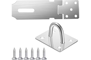 Door Hasp Latch Lock 4.2 Inch Door Padlock Hasp Stainless Steel Gate Lock Hasp Heavy Duty Door Lock Hasp Latch for Barn Door,