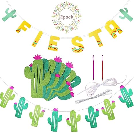Amazon Com Fiesta Cactus Banner Garland Background String Cactus
