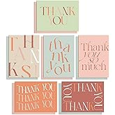 S&O Boho Thank You Cards with Envelopes, Blank Decor Sheets for Handwritten Messages, Set of 24 Greeting notes and covers, Assorted Thank You Cards with Stylish Color Envelopes to Mix & Match