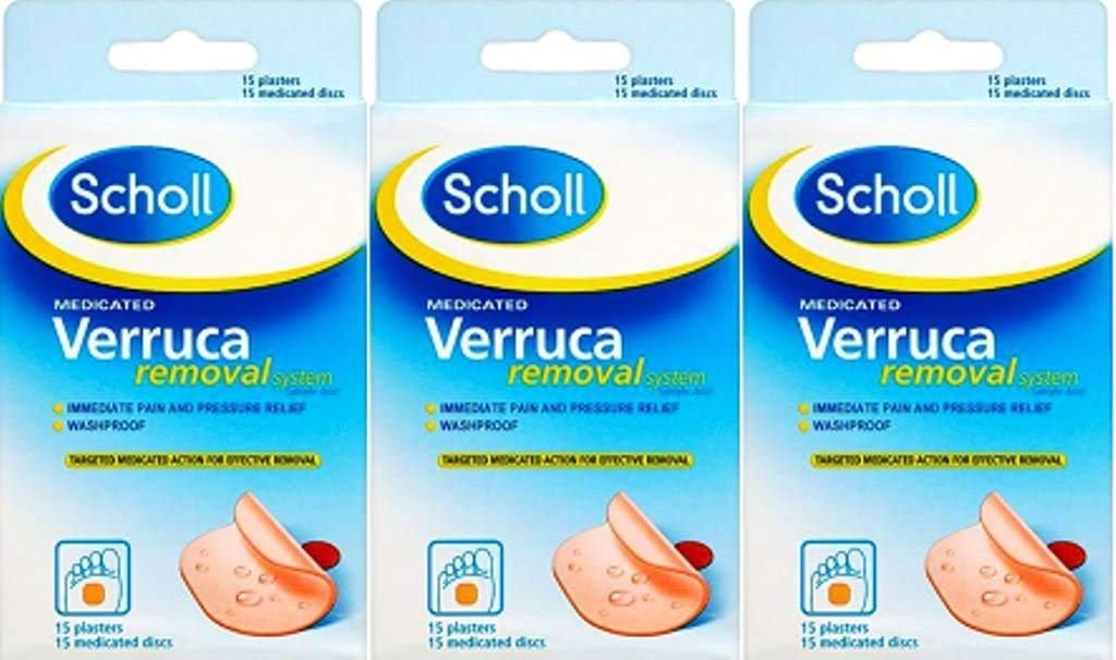Scholl Verruca Removal Plasters 15 Plasters x 3 Packs