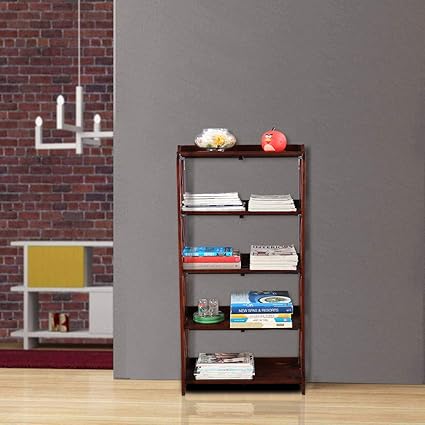 HomeTown Travis Sheesham Wood Book Shelf in Brown Colour