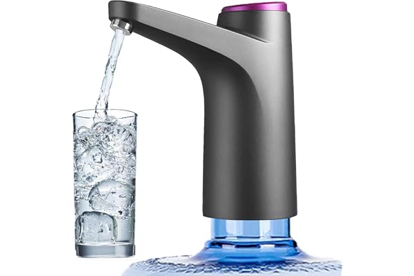 SYCARON Water Dispenser Pump, 5 Gallon Automatic Switch Drinking Water Pump, Universal Fit USB Charging Portable Bottled Wate