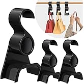 Famitree Premium Acrylic Purse Hanger Closet Set of 3, Purse Organizer for Closet Black, Purse Hanger Hook for Organizer Storage Purses Tote Bag Backpacks Handbags