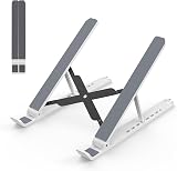 Tonmom Laptop Stand Adjustable Ventilated Riser ABS Silicone White 10-15.6 inch view 1