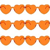 Fengek 10 Pcs Heart Shape Sunglasses Frameless Transparent Glasses Party Favors for Women