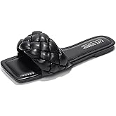 Cape Robbin Women's Braided Mules - Comfort Slip-On, Square Toe with Woven Rattan & Leather Design (Vagabond)