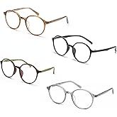 Reading Glasses 1.5 for Women, Blue Light Blocking, Lightweight Flexible TR90 Frames with Spring Hinges, Clear Vision for Reading & Computers (4 Pack)