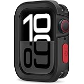 ZZDZZ Rugged Case Compatible with Apple Watch Case 42mm Series 11/10, Soft Flexible TPU Shockproof Protective Bumper Cover for iWatch 42mm, Black
