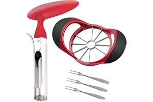 Listenman Apple Slicer Cutter & Corer Set, 12-Balde Apple Slicer Corer Cutter, Apple Core Remover for Home Kitchen, with 3 Pr