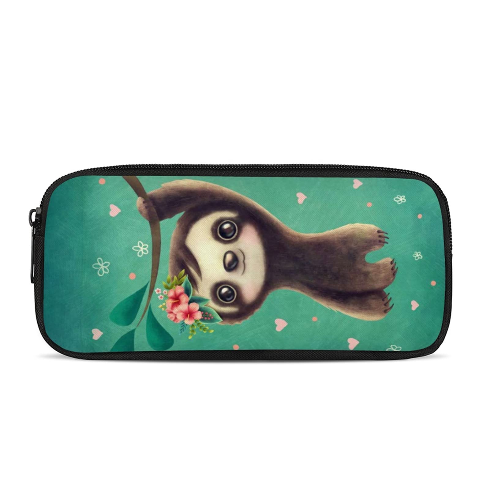 Kuiaobaty Girl Cute Sloth Design Pencil Case for School,Office Stationary Storage Bag Women Kawaii Makeup Bags