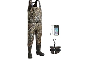 TIDEWE Hunting Wader with 1400&1600G Insulation Rubber Boot, 5mm Neoprene Waterproof Chest Wader for Fishing, Hunting