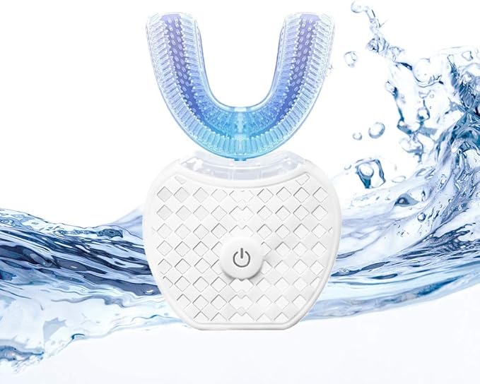 Black Sonic Mouthpiece Toothbrush Hands Free 'U' Shape Design for 360