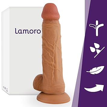 Realistischer Dildo mit starkem Saugnapf (20 cm ø 4 cm) - 100% medizinisches Silikon - Dilo Sexspielzeug für Frauen und Männe