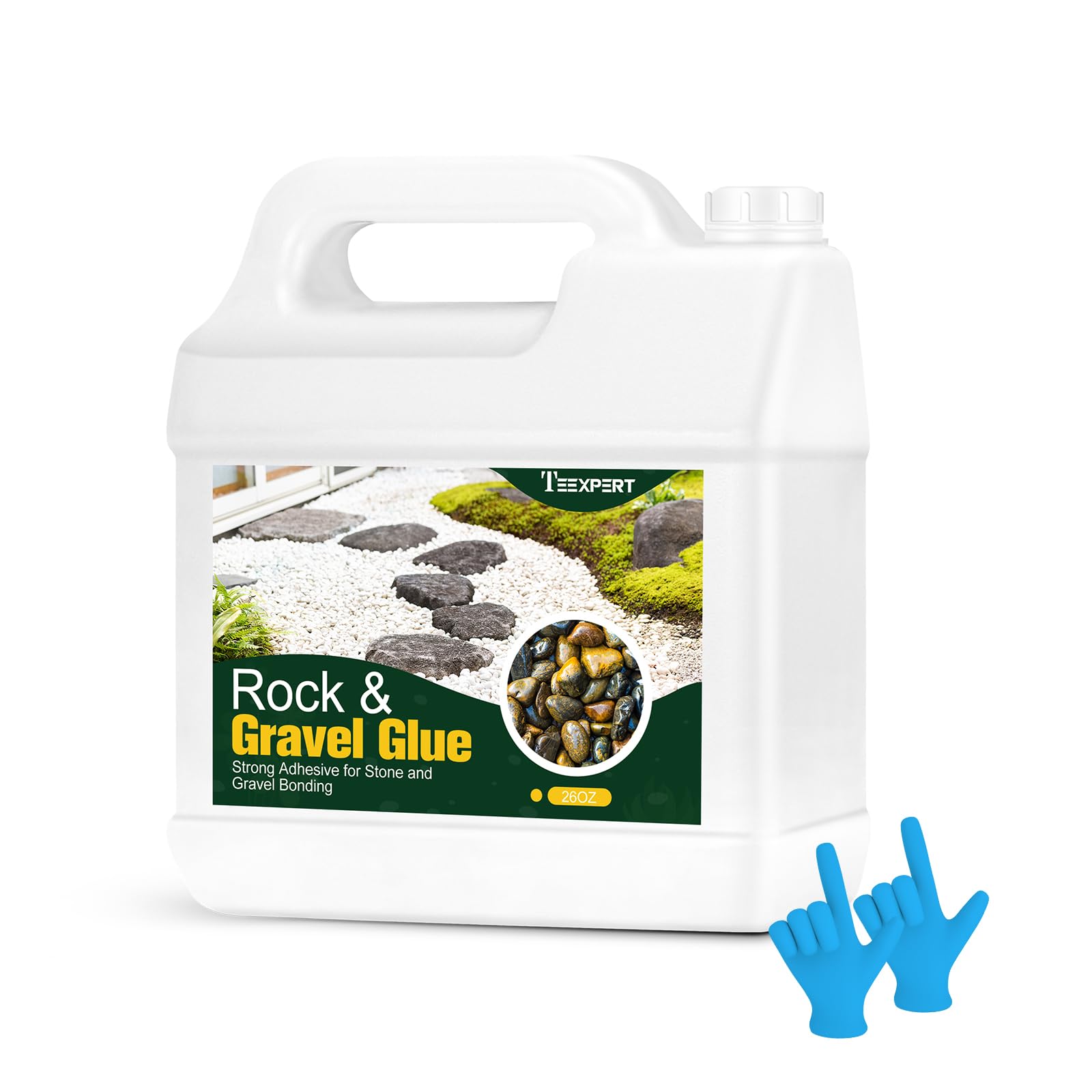 Photo 1 of Teexpert 26OZ Rock Glue for Landscaping – Strong Gravel & Stone Adhesive for Walkways, Yards, Patios, and Driveways