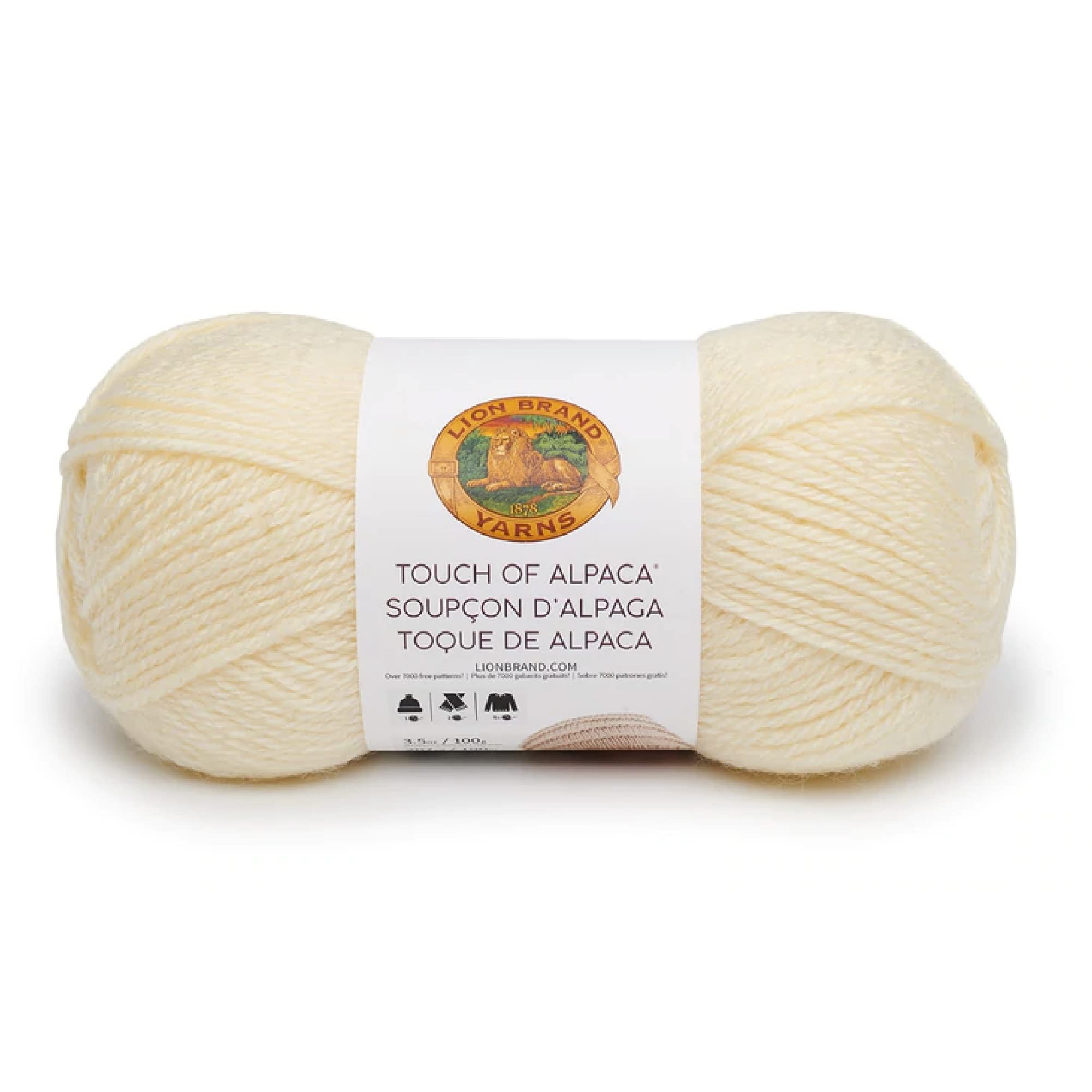 Lion Brand Yarn (1 Skein) Touch of Alpaca Yarn, Cream