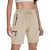 Women's Hiking Cargo Shorts Travel Athletic Golf Quick Dry Lightweight Summer Shorts for Women with Zipper Pockets