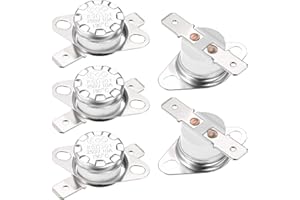 uxcell KSD301 Thermostat 130°C/266°F 10A Normal Closed N.C Adjust Snap Disc Temperature Switch for Microwave,Oven,Coffee Maker 5pcs,Ceramic Material