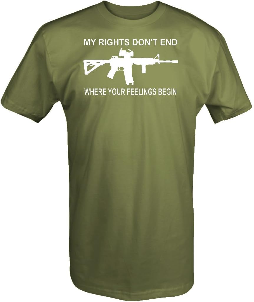 My Rights Don't End Feeling Begin NRA Gun AR15 2nd T Shirt for Men
