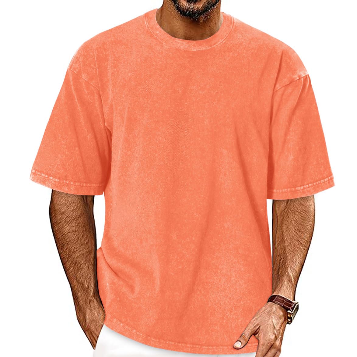 Oversized Tshirts for Men Short Sleeve Vintage Washed Basic Loose Tees