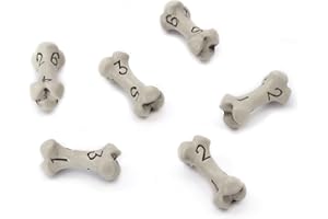 LYNX D6 Dice Set - Set of Six 6 Sided Dice - Skull & Bone Themed RPG Dice. Cool & Unique Gift and Compatible with Dungeons & Dragons (DND), D&D, Pathfinder, D and D. (Cleaned Bone White)