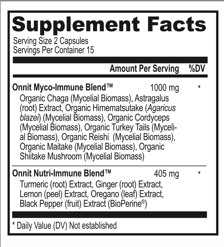 ONNIT Shroom Tech Immune: Daily Immune Support Supplement with Chaga Mushroom (30ct)