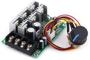 WALFRONT DC Motor Speed Controller with Overload Protector 12V 36 V 48V 30A Slow Start Adjustable Speed Board for Permanent Magnet DC Brushed Motor