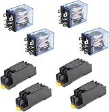 Aideepen LY2NJ Relay 4 pack with 4 sockets AC 220V 10A DPDT 8-pin view 1