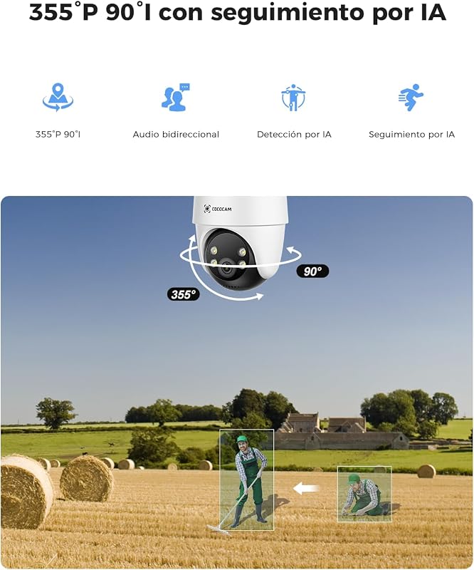 24/7 Grabación AOV 4G Camara Vigilancia SIM Exterior Solar Sin WiFi