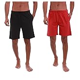Men’s (2-Pack) Cotton Rich Knit Short | Sleepwear Shorts with Pockets | Ultra Soft, Breathable (Made in Egypt)