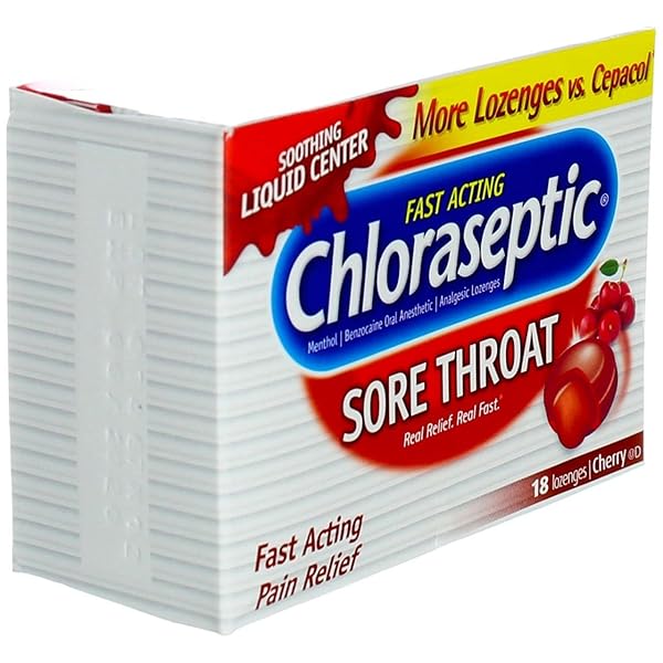 CHLORASEPTIC SORE THROAT LOZENGES, CHERRY, 18 CT