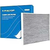 PHILTOP CF12159 HEPA Cabin Air Filter for Kia, Hyundai | for Kia Optima 2016-2020, Hyundai Sonata FHEV/PHEV 2016-2019 2.0L, Genesis G70 2024 3.3L, w/Activated Carbon