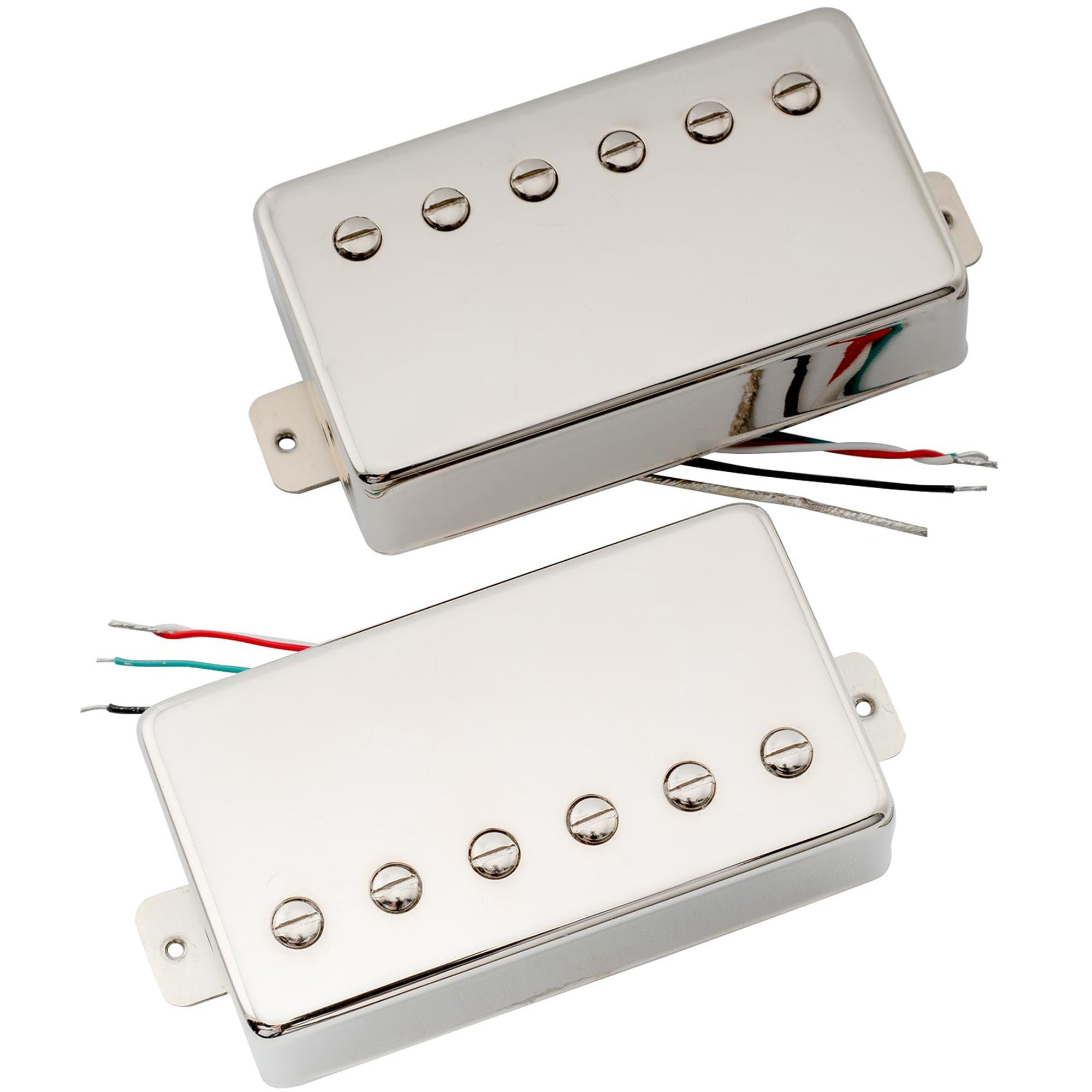 Artec VH59 Vintage Tone Covered Alnico 5 Humbucker Neck Bridge Pickups Set for Les Paul Style Electric Guitar, Nickel
