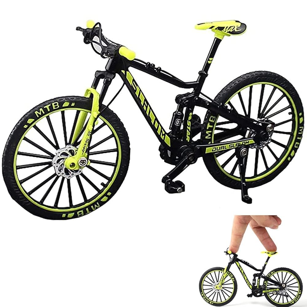 bzjqh Mini Bicycle Model, Finger Bike Model 1:10 Scale Die-Cast Mini Bicycle, Collectible Toy for Enthusiasts, Perfect for Display, Role-Play & Birthday Gifts (20×12CM) (green)