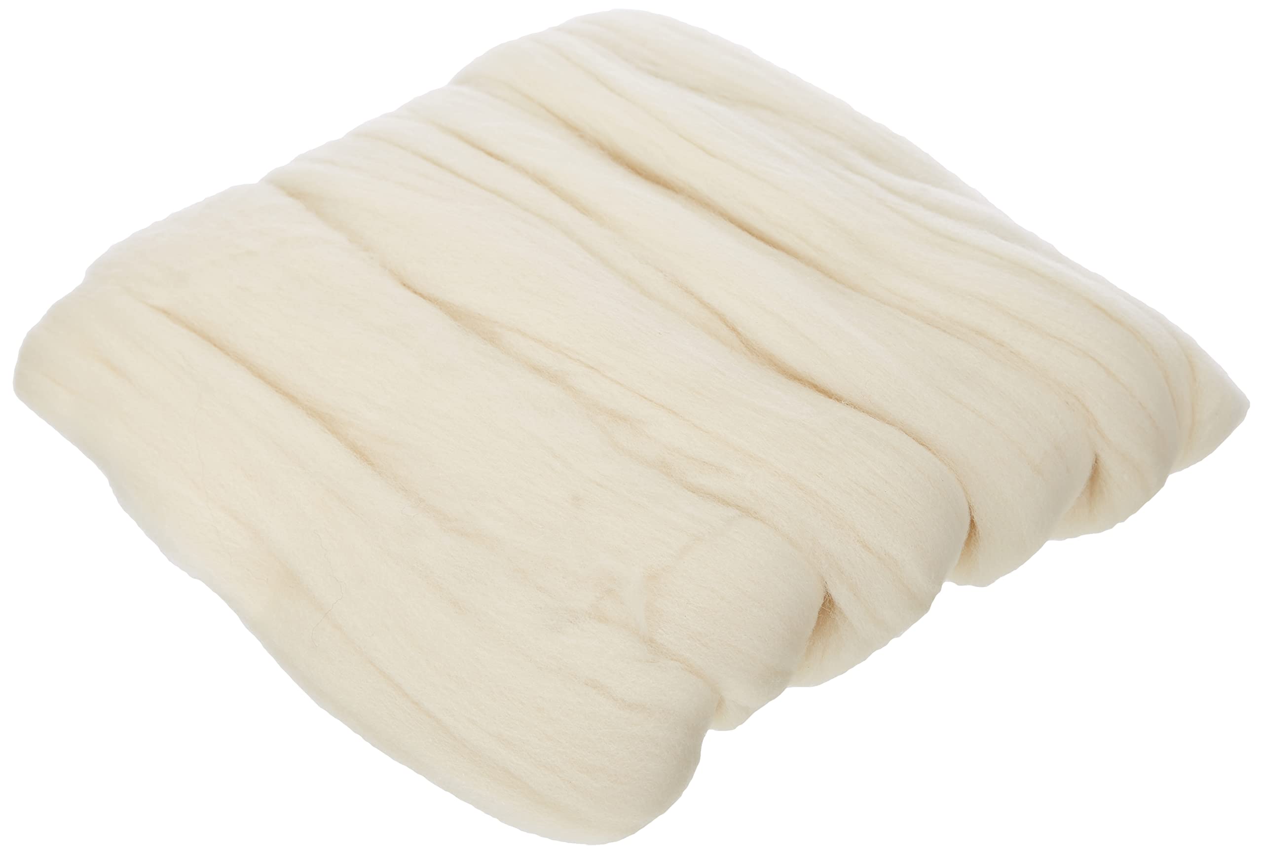 Rayher Soft Merino Roving for Felting, White Wool for Art and Jewellery Making, Roving for Needle Felting, 100% Merino Wool, 50g, 5365502