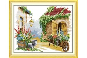 Maydear Full Range of Embroidery Starter Kits Stamped Cross Stitch Kits Beginners for DIY Embroidery 11CT 3 Strands - Little Float 22.8×18.9(inch)