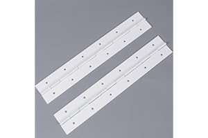 EYSOLD [2-Pack] 12-Inch White 304 Stainless Steel Piano Hinges,Heavy Duty 0.05-Inch Thick Continuous Hinges,2-Inch Open Width,Ideal for Modern Cabinet Doors, Display Cases & Furniture Hardware
