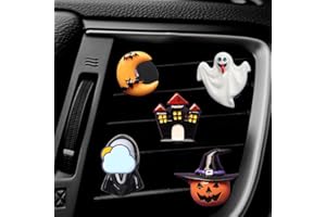 ZOSTLAND Grimace Pumpkin Car Air Vent Clip Decoration,Odd Car Air Fresheners,Terrible Ghost and Moon Automotive Interior Decoration Accessories, Personalized Car Decorations, (5pcs Halloween)